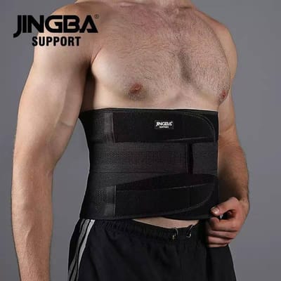 Jingba Ondersteuning Fitness Training Taillegebied Ruggebied Verzorging Riemen Zweetriem Trainer Trimmer Spieropbouw Buik Sport Lendenwervelgewricht Beschermer L zwart