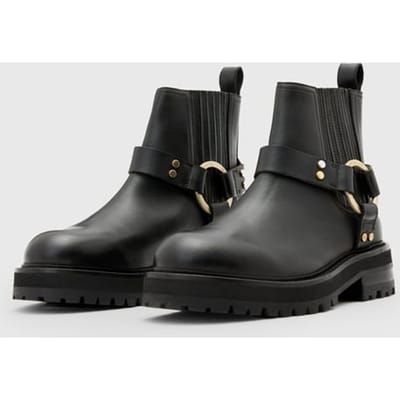 AllSaints Maddie Biker Boot Black/warm Brass Maat: 37 | Laarzen Outlet | Dames | Zwart