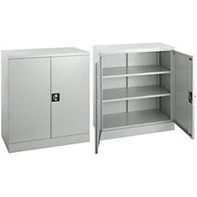 Set van 2 Schäfer Shop Select stalen kast, 2OH, B 916 x D 422 x H 1000 mm, lichtgrijs