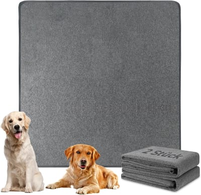 Herbruikbare Honden Plaspads, Set van 2, 48" x 48", Antislip, Super Absorberend, Ideaal voor Puppy Training, Kittens en Cavia's