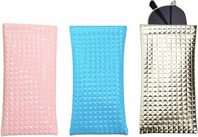 Zachte brillenkoker set van 3, leer zonnebril opbergzak, microvezel brillentas voor heren en dames, ideaal voor reizen en bescherming van brillen