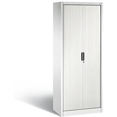 C + P Omnispace rolluikkast, 5 OH, afsluitbaar, B 800 x D 420 x H 1980 mm, staal/kunststof, verkeerswit