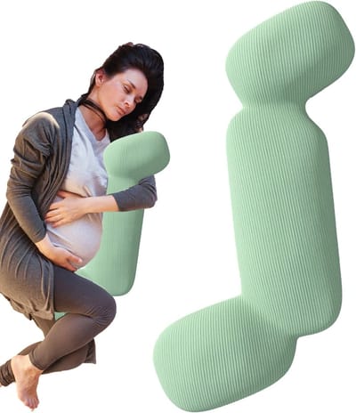 Lichaamskussen Zijslaper - Zeepaard Kussen - Ontspannen Slapen - Ergonomische Schuimkern - 93 x 40 x 13 cm - Groen