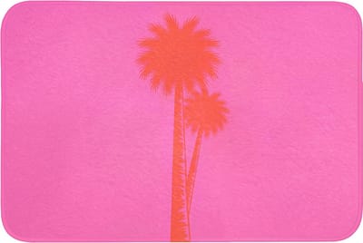 Badmat 90x60 cm - Antislip - Palmbomen - Modern - Roze - Badmatten voor badkamer - Badkamermat - Douchemat - Badkamer mat