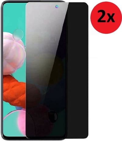 Pearlycase Privacy Screenprotector Geschikt voor Samsung A51 - Screenprotector Privacy - Samsung Galaxy A51 Screen Protector 2x Privacy Bescherm Glas