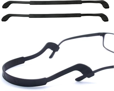 Verstelbare Zwarte Brilband van Silicone - Antislip Brilretainers voor Draagcomfort en Veiligheid - Set van 2 Stuks