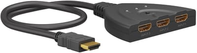 Goobay HDMI schakelaar 3 naar 1 - HDMI1.4 (4K 30Hz) / zwart - 0,50 meter