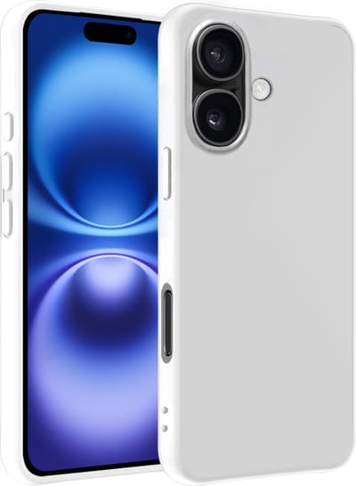 Hoesje - Geschikt voor Apple iPhone 16 - Sterk & Shockproof - Siliconen Case - Hoes Cover - Telefoonhoes - Wit