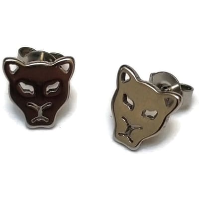 Aramat Jewels | Oorbellen | RVS Dieren Oorbellen Diverse Motieven - Dierenliefhebber Oorstekers | Panter-10x9mm | |8mm | Staal | Kinderen, Volwassenen | Verkleurd niet