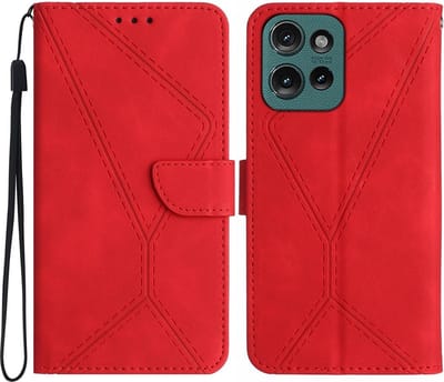 Coverup Hoesje - Geschikt voor Motorola Edge 50 Neo Hoesje - Coverup Book Case - Rood