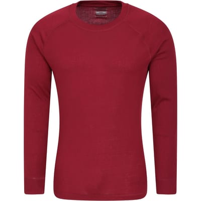 Mountain Warehouse Heren Talus Ronde Hals Thermo Top met Lange Mouwen (Rood)