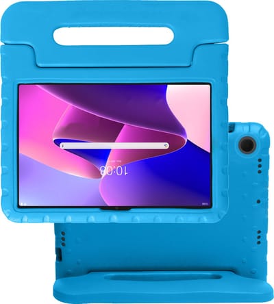 Hoes - Geschikt voor Lenovo Tab M10 Plus (3e / 3rd Generatie) - Kinderhoes Shockproof Bumper - Kidsproof Case - Tablet Hoesje - Kinder Hoes Cover - Blauw