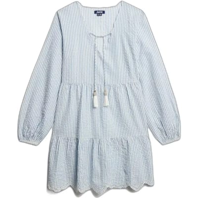Superdry - Gelaagde mini-jurk van broderiekant - Dames - Jurken
