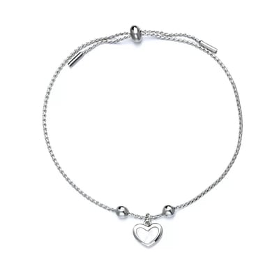 Armband Dames- Armband met Hartje- Zilveren Armband Vrouw- LiLaLove- Moederdag