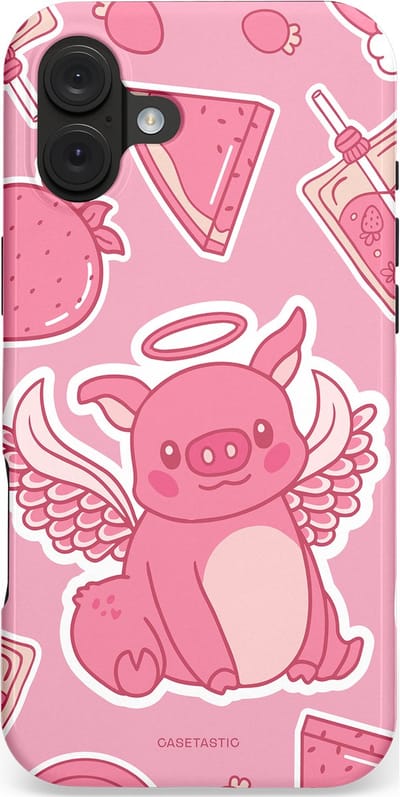 Casetastic hoesje geschikt voor Apple iPhone 16 Plus - MagSafe - Dubbellaagse bescherming - Varken vleugels - Fashion Case - Lichtroze Koraal