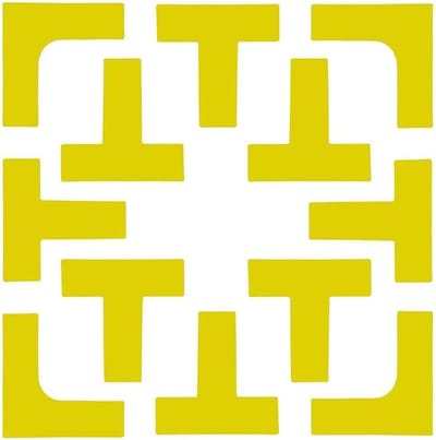 Duurzame Pickleball Court Boundary Markers - Herbruikbare T- en L-vormige veldlijnmarkeringen voor binnen- en buitentraining, draagbaar met opbergtas, 12-delige set (4L + 8T)