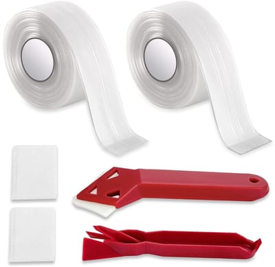 Zelfklevende Transparante Badkamerafdichting tegen Schimmel voor Keukenblad - 38mm x 3.2m, Waterdicht en Duurzaam