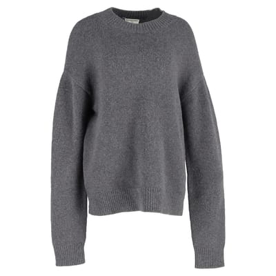 Balenciaga gebreide trui met ronde hals in grijze wol