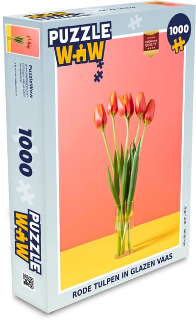 Puzzel Tulpen- Vaas - Rood - Legpuzzel - Puzzel 1000 stukjes volwassenen