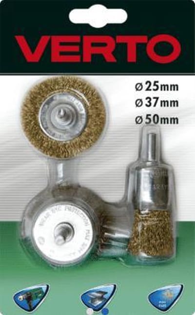 VERTO Serie - Drukborstels Set - Voor Wiertels - 3 Stuks