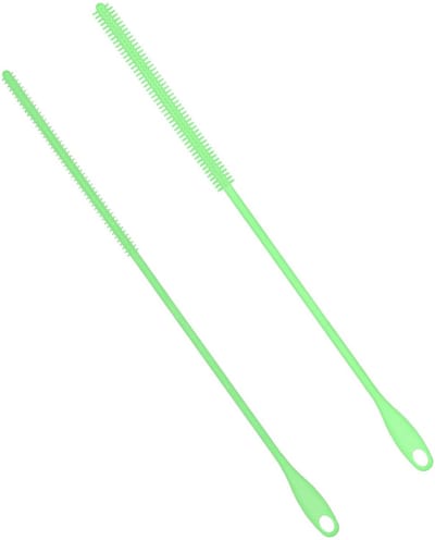Dailygoody - Siliconen Rietenborstels - Rietjesreiniger - Extra Lang - Groente - Buigbare Spleetborstel - Voor Glas en Metalen Rietjes