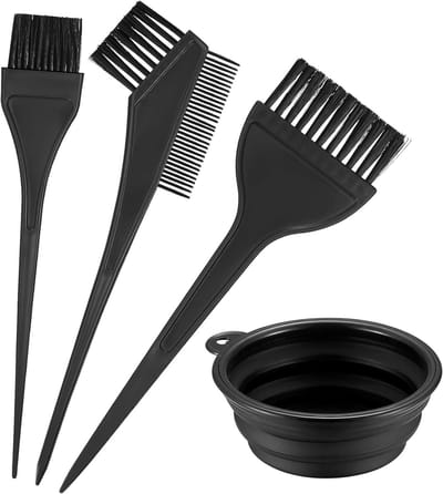 Set van 4 Haarverfkwasten en Kammetjes met Opbergdoos - Ideaal voor Professioneel Gebruik en Thuisverf
