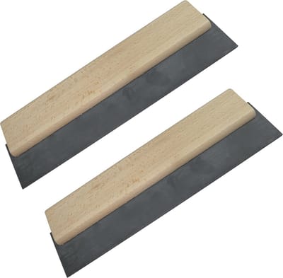 Set van 2 Rubber Tegelschrapers met Houten Handvat - 250 mm Voegspaan