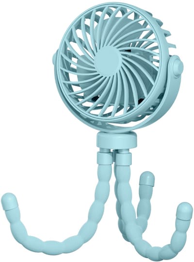 Handventilator - Draagbare Ventilator Oplaadbaar - Blauw - Hand Tafelventilator Draadloos - Kinderwagen Mini Fan - 3 Standen - mini ventilator - festival ventilator - octopus ventilator