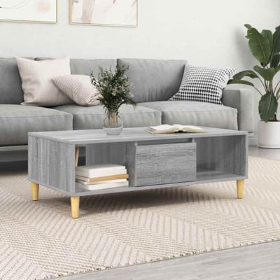 vidaXL - Salontafel - Grijs - Sonoma - 102 - x - 55 - x - 35 - cm - Bewerkt - hout