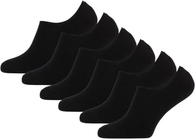 Teckel - Unisex Sneakersokken - Badstof Zool + Antislip - 6-Pack - Maat 36/42 - Zwart