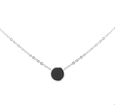 Zilver Gerhodineerde Collier onyx 1 1326616
