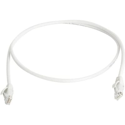 Telegärtner 100008902 RJ45 Netwerkkabel, patchkabel CAT 6 7.5 m Wit Vlambestendig, Met anti-kniktule 1 stuk(s)
