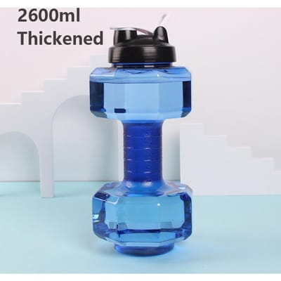 500/1500/2600ML Sport Waterflessen Fitness Dumbbell Lekdicht Draagbaar Onbreekbaar Sport Plastic Fles Thuis Gym Training 500-2600ml