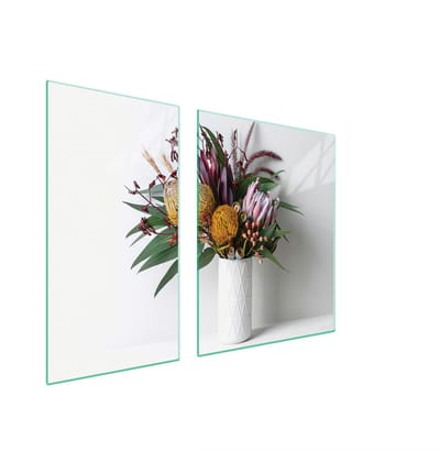TMK ArtDeko - Snijplank - Glazen Beschermplaat - 90x52cm - Bloemenontwerp - Broodplank