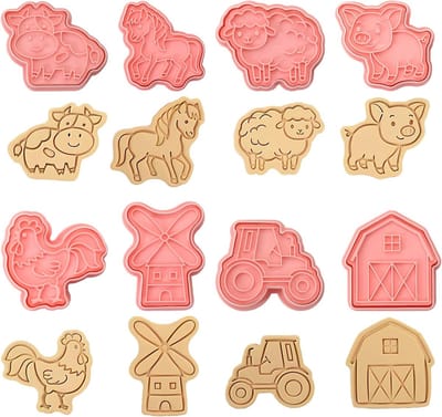 Set van 8 stuks 3D koekjesvormpjes voor het maken van unieke koekjes en gebakjes