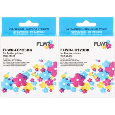 FLWR - Cartridges / Brother LC-123 2-pack / zwart / Geschikt voor Brother