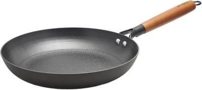 Gietijzeren koekenpan - Antiaanbakpan - Gezond koken - Honingraatcoating - 28 cm - Zwart
