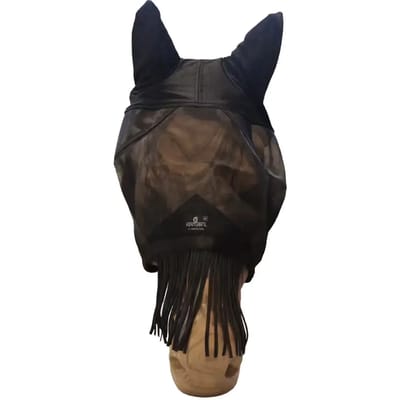 Kentucky Horsewear - Vliegenmasker classic met oren en neus franjes zwart cob