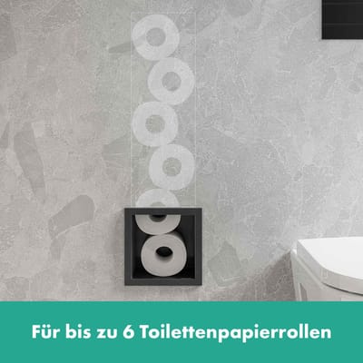 Hansgrohe XtraStoris Original - Ingebouwde toiletpapierdispenser, mat zwart 56058670