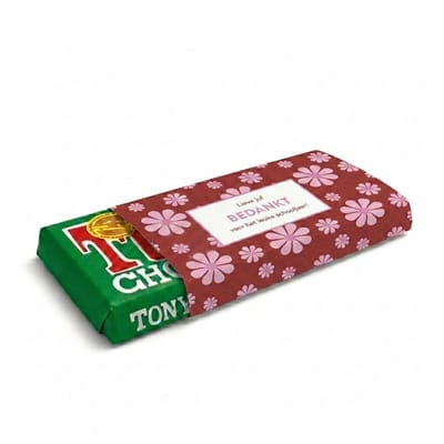 Tony Chocolade | Chocoladecadeaus | Bedankt | Cadeau | Bedankt Juf | Bloemenpatroon | Hazelnoot | Fotofabriek