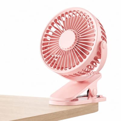 Ventilator - Tafelventilator - Mini Bureauventilator - 4 Inch Oplaadbare Ventilator - 3 Snelheden - 1200mAh Accu - Stille Draagbare Fan voor Thuiswerk en Bureau - Roze