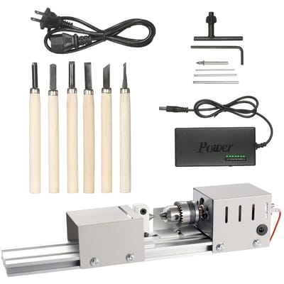 Machine de meulage et de polissage de perles, Mini tour, bricolage, travail du bois, Machine rotative artisanale US Plug white