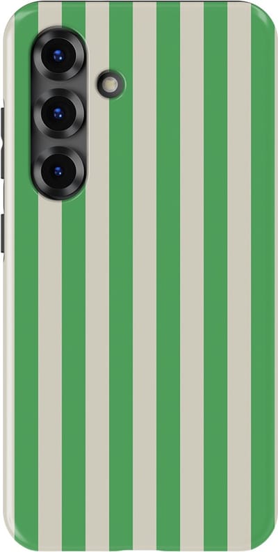 DripCase Gestreept Hoesje Samsung Galaxy S25 | Backcover met Mag | Stripes Motief | Trendy Case Samsung Galaxy S25 met Strepen Pistachio Cream