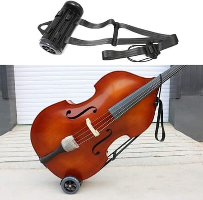 Dubbele Bass Kinderwagen - Dubbele Bass Trolley - Instrumenten Vervoeren - Past op Alle Maten - 1/10-4/4 - Zwart