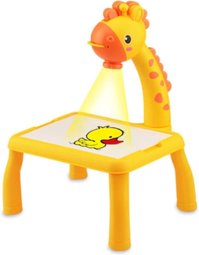 Schattige Kleine Herten Projector Tekentafel - Montessori Kinderen Schilderen Schrijfbord - Geluidseffect - Batterij Aangedreven - Kinderen Jongens Meisjes - 3 Jaar en Ouder .