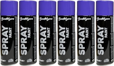 Spuitverf set 6 x 200 ml - paars. Sneldrogende graffiti-spuitbussen voor hout, steen, metaal, glas. paars (RAL 4006)