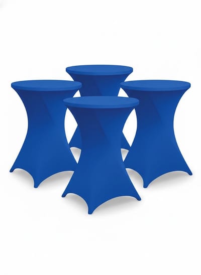 BRASQ Statafelrok Blauw - ∅80-74 x110 cm - Set van 4 - Statafelhoes - Stretch Rok - Tafelrok voor statafel