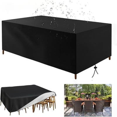 Tuinmeubelhoes Rechthoekig - Beschermhoes Meubels - Meubels Beschermen - Waterdicht Oxford Stof - 250 x 130 x 75 cm - Zwart