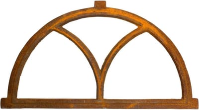 Stalraam Boograam - Decoratieve Raam - Schuur Decoratie - Gietijzer Antieke Stijl - 44x86cm - Roestafwerking
