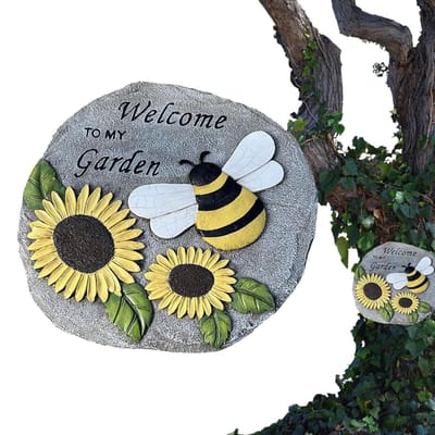 Tuin Stapstenen - Decoratieve Stenen - Pad Aanleggen - Met Zonnebloem Design - 23.5 cm - Standaard